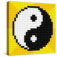 8-Bit Pixel-Art Yin Yang Symbol-wongstock-Stretched Canvas