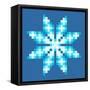 8-Bit Pixel Crystalline Snowflake-wongstock-Framed Stretched Canvas