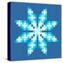 8-Bit Pixel Crystalline Snowflake-wongstock-Stretched Canvas