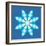 8-Bit Pixel Crystalline Snowflake-wongstock-Framed Art Print