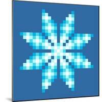 8-Bit Pixel Crystalline Snowflake-wongstock-Mounted Art Print