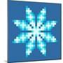 8-Bit Pixel Crystalline Snowflake-wongstock-Mounted Art Print