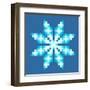 8-Bit Pixel Crystalline Snowflake-wongstock-Framed Art Print