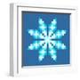 8-Bit Pixel Crystalline Snowflake-wongstock-Framed Art Print