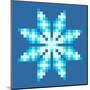 8-Bit Pixel Crystalline Snowflake-wongstock-Mounted Art Print