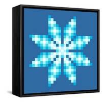 8-Bit Pixel Crystalline Snowflake-wongstock-Framed Stretched Canvas