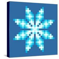 8-Bit Pixel Crystalline Snowflake-wongstock-Stretched Canvas