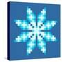 8-Bit Pixel Crystalline Snowflake-wongstock-Stretched Canvas