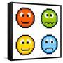 8-Bit Pixel Emotion Icons-wongstock-Framed Stretched Canvas