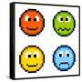 8-Bit Pixel Emotion Icons-wongstock-Framed Stretched Canvas