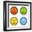 8-Bit Pixel Emotion Icons-wongstock-Framed Art Print