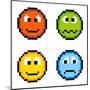 8-Bit Pixel Emotion Icons-wongstock-Mounted Art Print