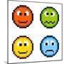 8-Bit Pixel Emotion Icons-wongstock-Mounted Art Print