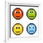 8-Bit Pixel Emotion Icons-wongstock-Framed Art Print