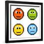 8-Bit Pixel Emotion Icons-wongstock-Framed Art Print