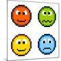 8-Bit Pixel Emotion Icons-wongstock-Mounted Art Print