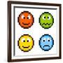 8-Bit Pixel Emotion Icons-wongstock-Framed Art Print