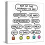 8-Bit Pixel International Hello Greetings-wongstock-Stretched Canvas