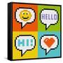 8-Bit Pixel Online Messaging Bubbles-wongstock-Framed Stretched Canvas