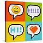 8-Bit Pixel Online Messaging Bubbles-wongstock-Stretched Canvas