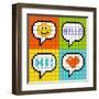 8-Bit Pixel Online Messaging Bubbles-wongstock-Framed Art Print