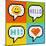 8-Bit Pixel Online Messaging Bubbles-wongstock-Mounted Art Print