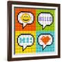 8-Bit Pixel Online Messaging Bubbles-wongstock-Framed Art Print