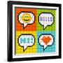 8-Bit Pixel Online Messaging Bubbles-wongstock-Framed Art Print