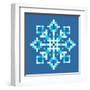 8-Bit Pixel Snowflake-wongstock-Framed Art Print