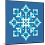 8-Bit Pixel Snowflake-wongstock-Mounted Art Print