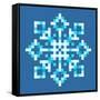 8-Bit Pixel Snowflake-wongstock-Framed Stretched Canvas