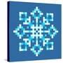 8-Bit Pixel Snowflake-wongstock-Stretched Canvas