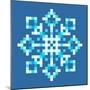 8-Bit Pixel Snowflake-wongstock-Mounted Premium Giclee Print