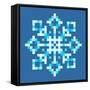 8-Bit Pixel Snowflake-wongstock-Framed Stretched Canvas