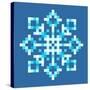 8-Bit Pixel Snowflake-wongstock-Stretched Canvas