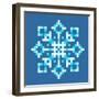 8-Bit Pixel Snowflake-wongstock-Framed Art Print