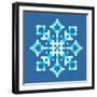 8-Bit Pixel Snowflake-wongstock-Framed Art Print