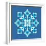 8-Bit Pixel Snowflake-wongstock-Framed Art Print