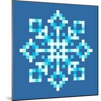 8-Bit Pixel Snowflake-wongstock-Mounted Art Print