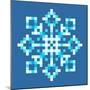 8-Bit Pixel Snowflake-wongstock-Mounted Art Print