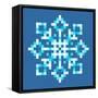 8-Bit Pixel Snowflake-wongstock-Framed Stretched Canvas