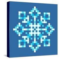 8-Bit Pixel Snowflake-wongstock-Stretched Canvas