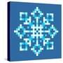 8-Bit Pixel Snowflake-wongstock-Stretched Canvas