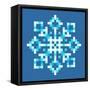 8-Bit Pixel Snowflake-wongstock-Framed Stretched Canvas