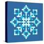 8-Bit Pixel Snowflake-wongstock-Stretched Canvas