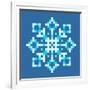 8-Bit Pixel Snowflake-wongstock-Framed Art Print