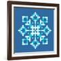 8-Bit Pixel Snowflake-wongstock-Framed Art Print