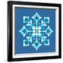 8-Bit Pixel Snowflake-wongstock-Framed Art Print