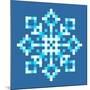 8-Bit Pixel Snowflake-wongstock-Mounted Art Print