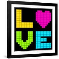 8-Bit Retro Pixel Love Heart-wongstock-Framed Art Print